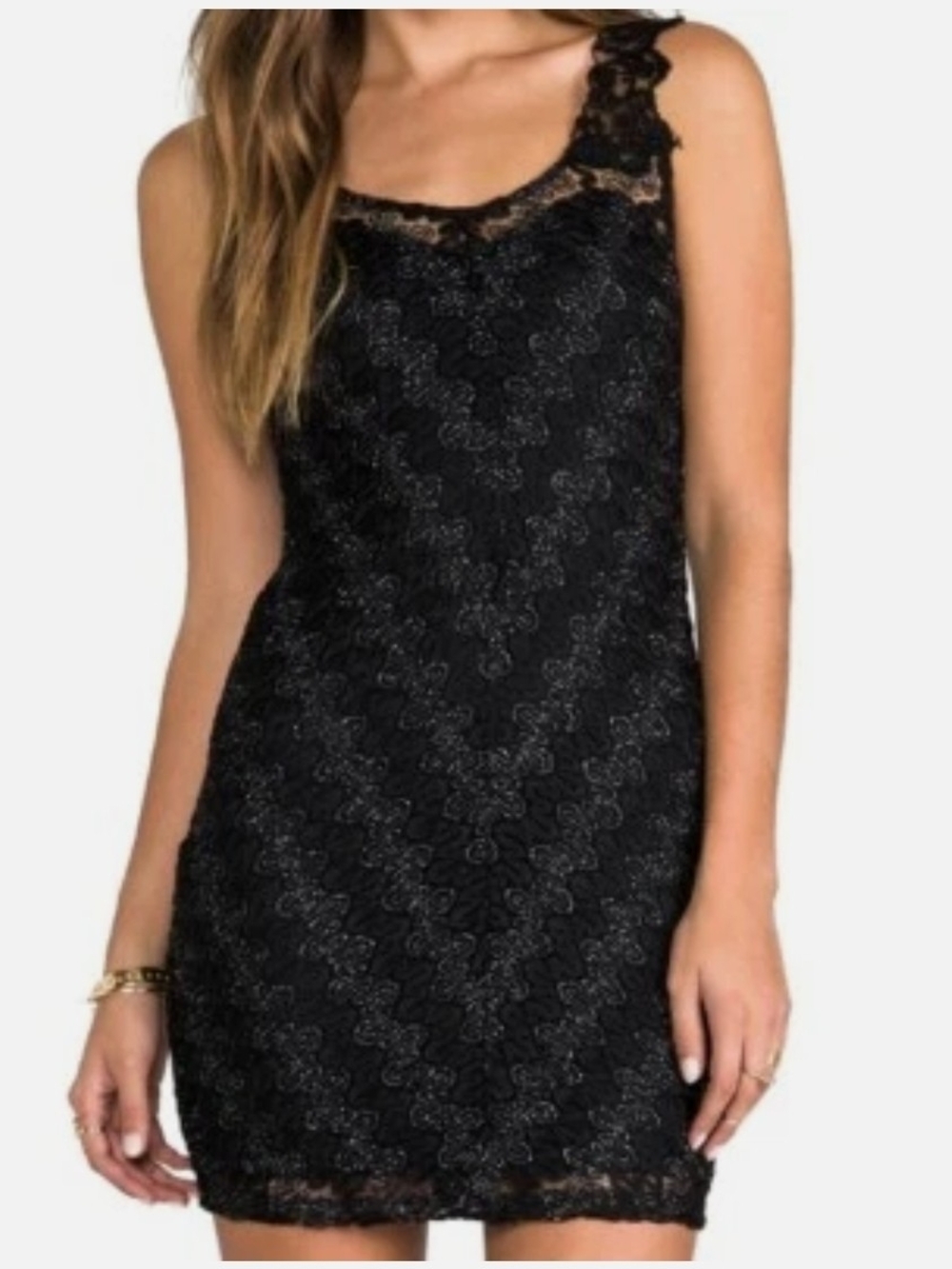 Free People Black Lace Mini Dress